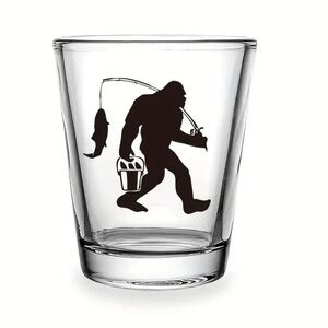 🆕 2pcs Bigfoot Sasquatch Series Shot Glasses 2 oz Fishing/Believe